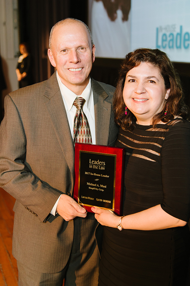 Michael A. Musi of SimpliVity Corp. with Susan Bocamazo of Lawyers Weekly