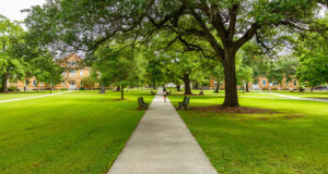 Outdoor view of college campus