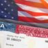 Immigrant visa and American flag