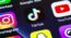 Social media app icons on device screen