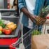 Man in grocery store checkout line